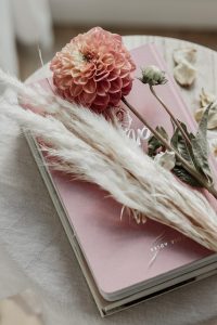 vintage flowers and book